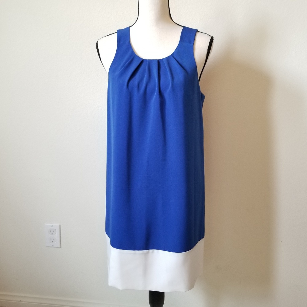 Oleg Cassini Women's Blue Colorblock Dress